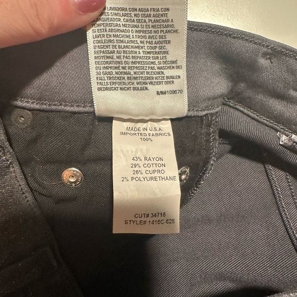 citizens of humanity rocket high rise skinny jeans size 26 shiny black - Picture 10 of 10